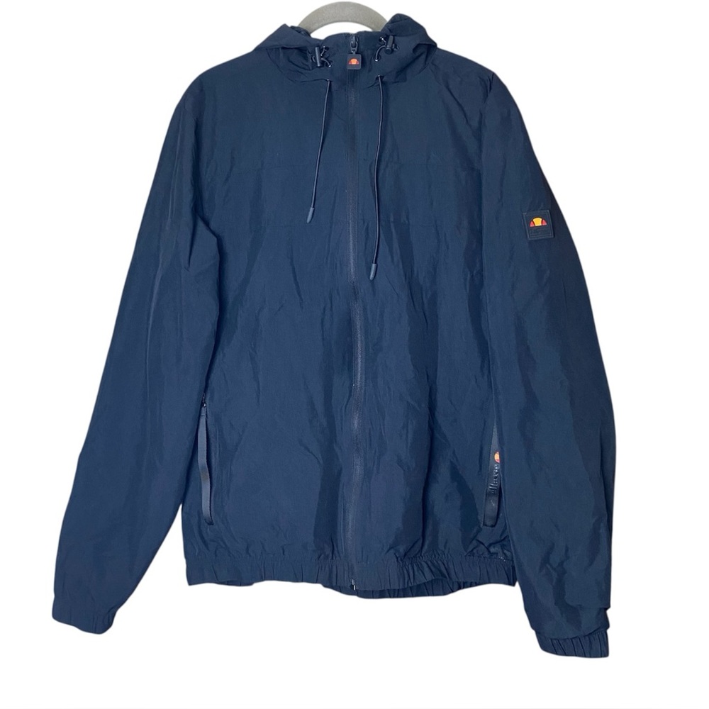 Ellesse Losali Full Zip Hooded Golf Jacket Black Mens Medium Lightweight Sporty